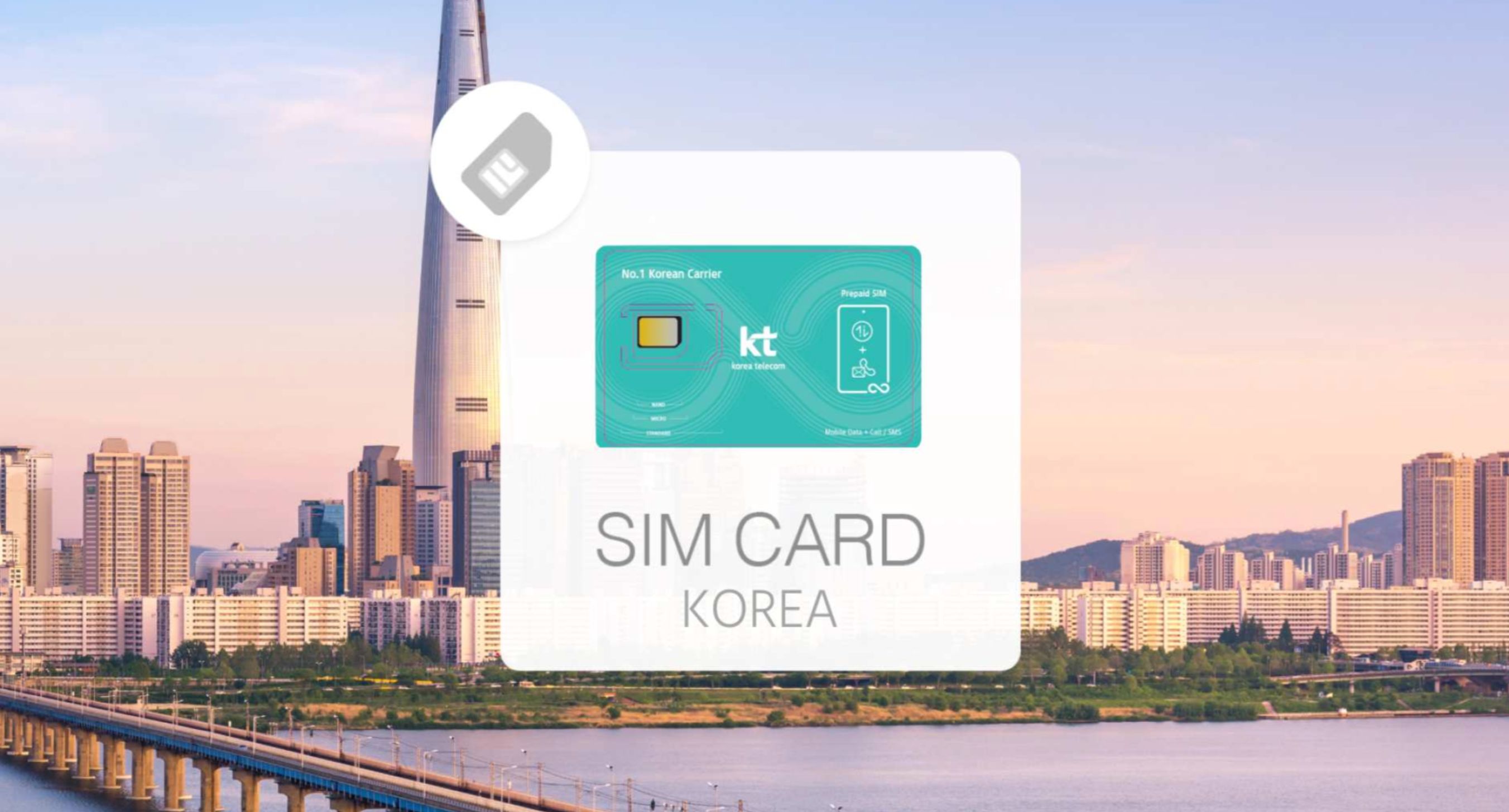 Stay connected as you explore Korea's stunning skyline. The KT Olleh 30-Day SIM card offers fast internet perfect for sharing each moment of your adventure effortlessly.